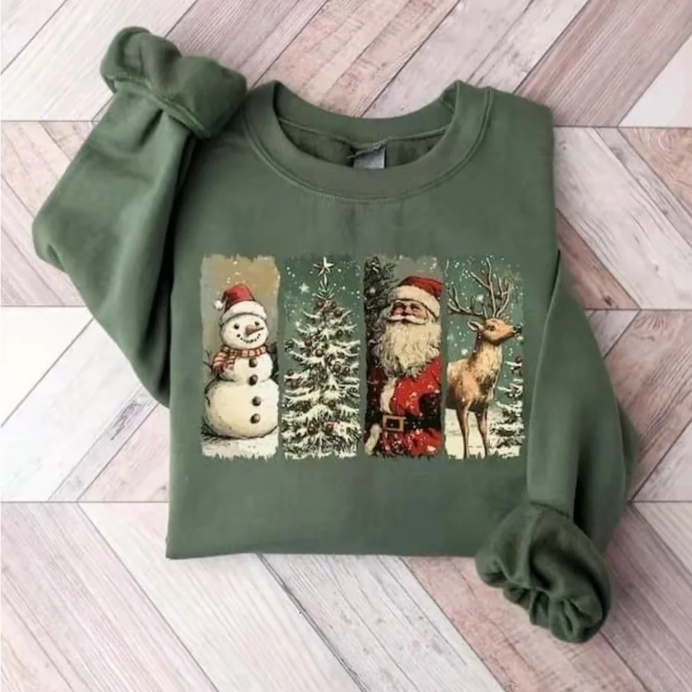 Vintage Christmas Panel Sweatshirt - Picture 1 of 2